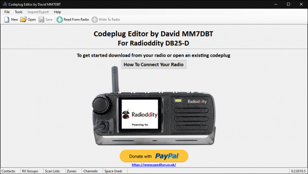 CPEditor Start Screen